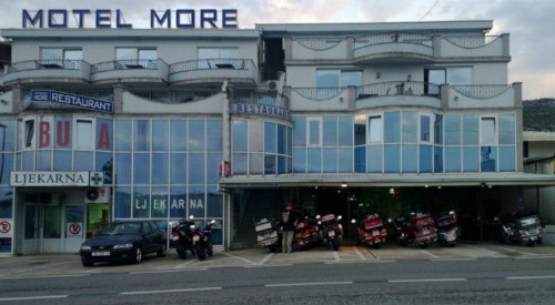 Front view of the Motel More, meaning "Sea Motel", at Neum on the Bosnian Adriatic coast.