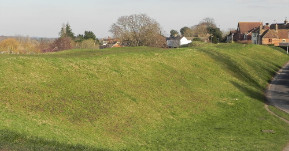 The "walls" (protective earth banks) at Wareham, Dorset, a Saxon "burh" or borough.